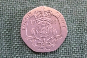 Монета 20 пенсов 1997 года. Twenty pence. Елизавета II, Великобритания. Монета 20 пенсов 1997 года. Twenty pence. Елизавета II, Великобритания.
