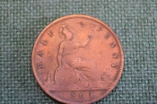 Монета 1/2 пенни 1861 год. Half penny. Виктория, Великобритания. Монета 1/2 пенни 1861 год. Half penny. Виктория, Великобритания.