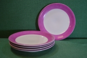 Тарелки фиолетовые, набор (5 штук). Фарфор из ГДР. Тарелки фиолетовые, набор (5 штук). Фарфор из ГДР.