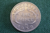 Монета 1 рупия 1939 год. Серебро. Георг VI. Сейшелы, Сейшельские острова, Seychelles. Монета 1 рупия 1939 год. Серебро. Георг VI. Сейшелы, Сейшельские острова, Seychelles.
