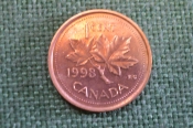 Монета 1 цент 1998 год. Кленовый лист. Елизавета II. Canada, Канада. Монета 1 цент 1998 год. Кленовый лист. Елизавета II. Canada, Канада.