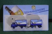 Модель, игрушка. Пивной грузовик фура с прицепом. Реклама пива Altenmunster. Блистер. Китай Германия Модель, игрушка. Пивной грузовик фура с прицепом. Реклама пива Altenmunster. Блистер. Китай Германия
