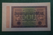 Бона, банкнота 20000 марок 1923 год. Двадцать тысяч. Рейхсбанкнота. Веймар, Германия. Бона, банкнота 20000 марок 1923 год. Двадцать тысяч. Рейхсбанкнота. Веймар, Германия.