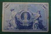 Бона, банкнота 100 марок 1908 год. Сто. Рейхсбанкнота. Германская империя, Германия. #2 Бона, банкнота 100 марок 1908 год. Сто. Рейхсбанкнота. Германская империя, Германия. #2