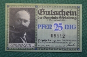 Нотгельд, бона 25 пфеннигов 1921 год. Герман Судерман, Hermann Sedermann, Германия. Нотгельд, бона 25 пфеннигов 1921 год. Герман Судерман, Hermann Sedermann, Германия.