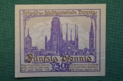 Нотгельд, бона 50 пфеннигов 1919 год. Город Danzig, Данциг. Веймар, Германия. Нотгельд, бона 50 пфеннигов 1919 год. Город Danzig, Данциг. Веймар, Германия.