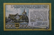 Нотгельд, бона 25 пфеннигов 1920 год. Город Wunstorf, Вунсторф. Вид города. Веймар, Германия. Нотгельд, бона 25 пфеннигов 1920 год. Город Wunstorf, Вунсторф. Вид города. Веймар, Германия.