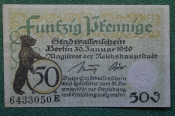 Нотгельд, бона 50 пфеннигов 1920 год. Город Berlin, Берлин. Веймар, Германия. Нотгельд, бона 50 пфеннигов 1920 год. Город Berlin, Берлин. Веймар, Германия.