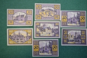 Нотгельд, бона 50 пфеннигов 1921 год (7 штук). Город Merseburg, Мерзеберг. Ворона с кольцом. Нотгельд, бона 50 пфеннигов 1921 год (7 штук). Город Merseburg, Мерзеберг. Ворона с кольцом.