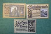 Нотгельд, бона 10, 25, 50 пфенигов 1920 год (3 штуки). Город Goslar, Гослар. Веймар, Германия. Нотгельд, бона 10, 25, 50 пфенигов 1920 год (3 штуки). Город Goslar, Гослар. Веймар, Германия.