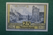 Нотгельд, бона 25 пфеннигов 1921 год. Город Ilsenburg, Ильзенбург. Черепа оленей. Веймар, Германия. Нотгельд, бона 25 пфеннигов 1921 год. Город Ilsenburg, Ильзенбург. Черепа оленей. Веймар, Германия.