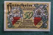 Нотгельд, бона 50 пфеннигов 1921 год. Город Munden, Мюнден. Памятный камень. Веймар, Германия. Нотгельд, бона 50 пфеннигов 1921 год. Город Munden, Мюнден. Памятный камень. Веймар, Германия.