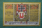 Нотгельд, бона 50 пфеннигов 1918 год, город Rothenburg, Ротенбург. Железный крест. Германия. Нотгельд, бона 50 пфеннигов 1918 год, город Rothenburg, Ротенбург. Железный крест. Германия.