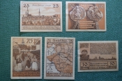 Нотгельд, бона 5, 10, 25, 50, 75 пфеннигов 1922 год (5 штук), город Leobschutz, Леобшутз. Германия. Нотгельд, бона 5, 10, 25, 50, 75 пфеннигов 1922 год (5 штук), город Leobschutz, Леобшутз. Германия.