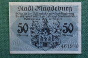 Нотгельд, бона 50 пфеннигов 1918 год, город Magdeburg, Магдебург. Саксония. Рыцарь, герб. Германия. Нотгельд, бона 50 пфеннигов 1918 год, город Magdeburg, Магдебург. Саксония. Рыцарь, герб. Германия.
