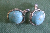 Серьги, сережки с бирюзой. Бирюза. СССР. Серьги, сережки с бирюзой. Бирюза. СССР.