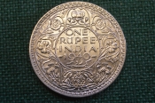 Монета 1 рупия, One rupee 1940 года. Серебро. Индия, India. Георг VI. Монета 1 рупия, One rupee 1940 года. Серебро. Индия, India. Георг VI.