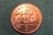 Монета 2 пенса 2005 года. Two Pence. Война. Operetion Torch. Гибралтар, Gibraltar. Елизавета II. Монета 2 пенса 2005 года. Two Pence. Война. Operetion Torch. Гибралтар, Gibraltar. Елизавета II.
