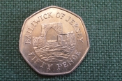 Монета 50 пенсов 2005 года. Fifty Pence. Руины. Джерси, Bailiwick of Jersey. Елизавета II. Монета 50 пенсов 2005 года. Fifty Pence. Руины. Джерси, Bailiwick of Jersey. Елизавета II.