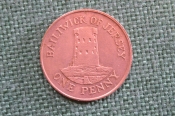 Монета 1 пенни 1987 года. One penny. Башня в Ле-Хок. Джерси, Bailiwick of Jersey. Елизавета II. Монета 1 пенни 1987 года. One penny. Башня в Ле-Хок. Джерси, Bailiwick of Jersey. Елизавета II.
