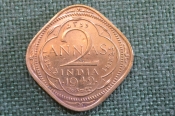 Монета 2 анны 1942 года. Two annas. Индия, India. Георг VI. Монета 2 анны 1942 года. Two annas. Индия, India. Георг VI.