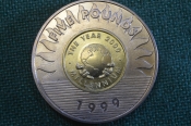 Монета 5 фунтов 1999 года. Five pounds. Миллениум, Millenium. Гернси, Guernsey. Елизавета II. Монета 5 фунтов 1999 года. Five pounds. Миллениум, Millenium. Гернси, Guernsey. Елизавета II.