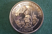 Монета 1 крона 1998 года. French Revolution, Французская революция 1789. Isle of Man. Остров Мэн. Монета 1 крона 1998 года. French Revolution, Французская революция 1789. Isle of Man. Остров Мэн.