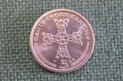 Монета 5 пенсов 2001 года. Gaut's Cross Carving. Five. Елизавета II. Isle of Man. Остров Мэн. Монета 5 пенсов 2001 года. Gaut's Cross Carving. Five. Елизавета II. Isle of Man. Остров Мэн.
