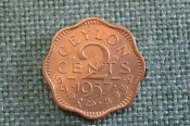 Монета 2 цента 1957 год. Ceylon. Two Cents. Елизавета II. Цейлон. Монета 2 цента 1957 год. Ceylon. Two Cents. Елизавета II. Цейлон.