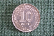 Монета 10 центов 1943 год. Ten cents. Commissioners of Currency Malaya. Серебро. Георг VI. Малайя. Монета 10 центов 1943 год. Ten cents. Commissioners of Currency Malaya. Серебро. Георг VI. Малайя.