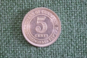 Монета 5 центов Five Cents 1945 год. Commissioners of Currency Malaya. Серебро. Георг VI. Малайя. Монета 5 центов Five Cents 1945 год. Commissioners of Currency Malaya. Серебро. Георг VI. Малайя.