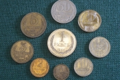 Монеты советские 1980 год. 1 рубль, 50 20 10 5 копеек, 3 2 1 копейки. Годовой набор, погодовка СССР. Монеты советские 1980 год. 1 рубль, 50 20 10 5 копеек, 3 2 1 копейки. Годовой набор, погодовка СССР.