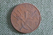 Монета 1 цент, 5 бит 1913 года. One cent, five bit. Кадуцей, трезубец. Датская Западная Индия. Монета 1 цент, 5 бит 1913 года. One cent, five bit. Кадуцей, трезубец. Датская Западная Индия.
