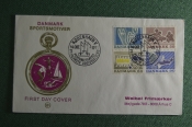 Конверт почтовый, First day cover. Danmark Sportsmotiver. Дания. 1971 год. Конверт почтовый, First day cover. Danmark Sportsmotiver. Дания. 1971 год.